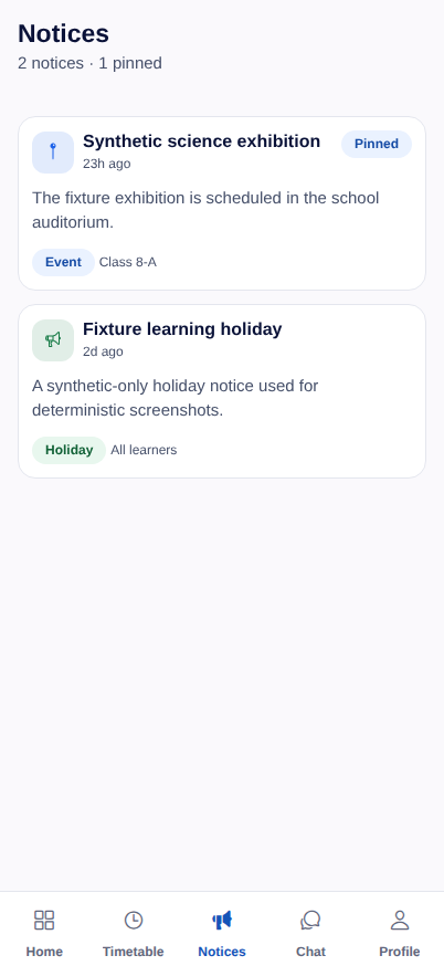 Student workflow shown in a first-party Vidyapeeth360 mobile capture with synthetic sample data.